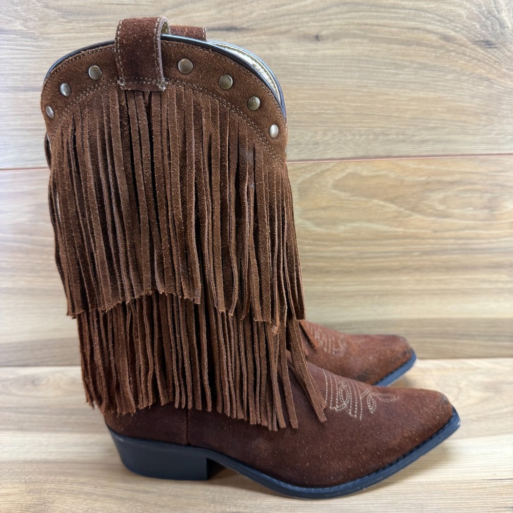Smoky Mountain Fringe Western Boots Big Girl 5 Boho Southern Rodeo Snip Toe
